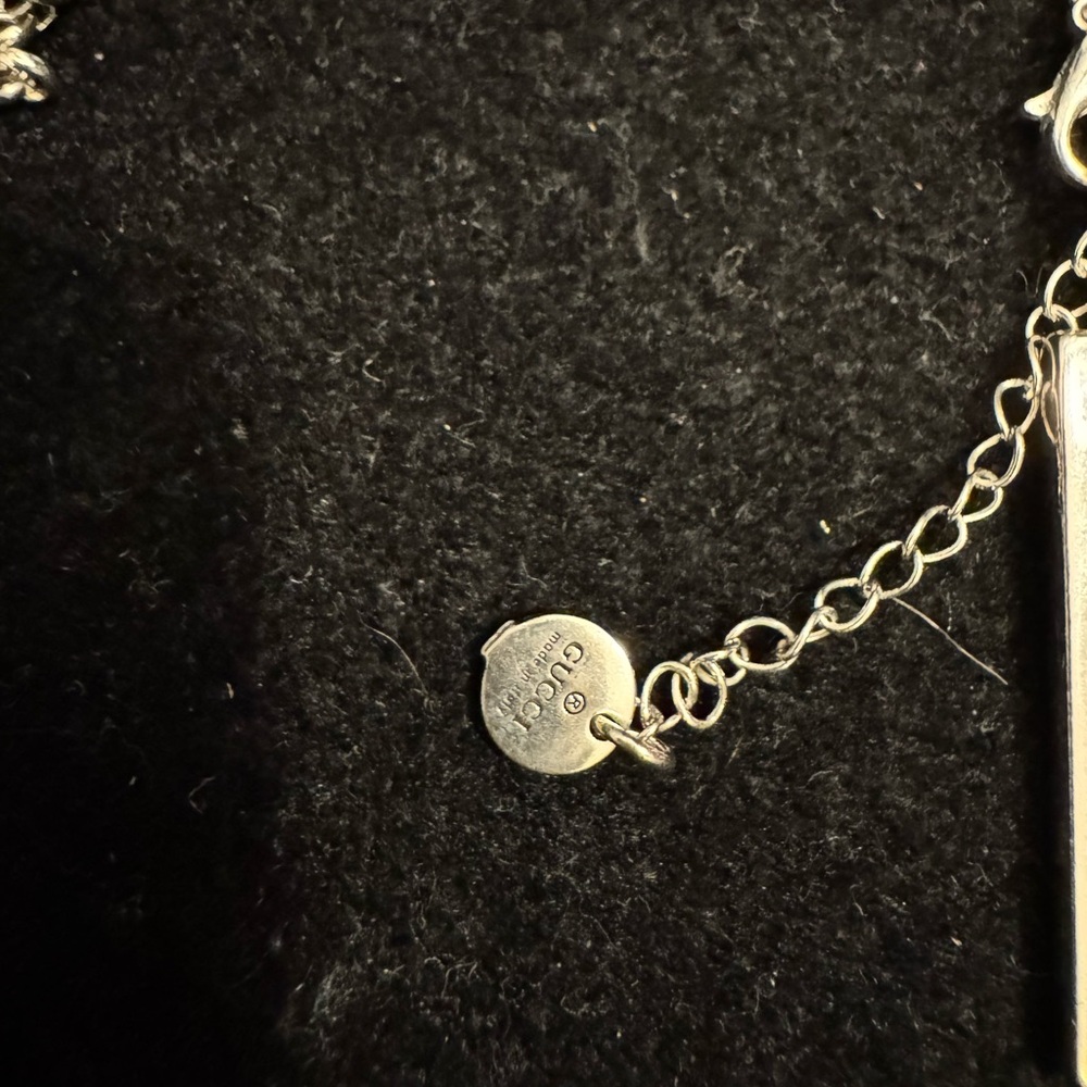 Gucci AG925 Dog Tag Monogram Logo Etched Necklace - Picture 7 of 7